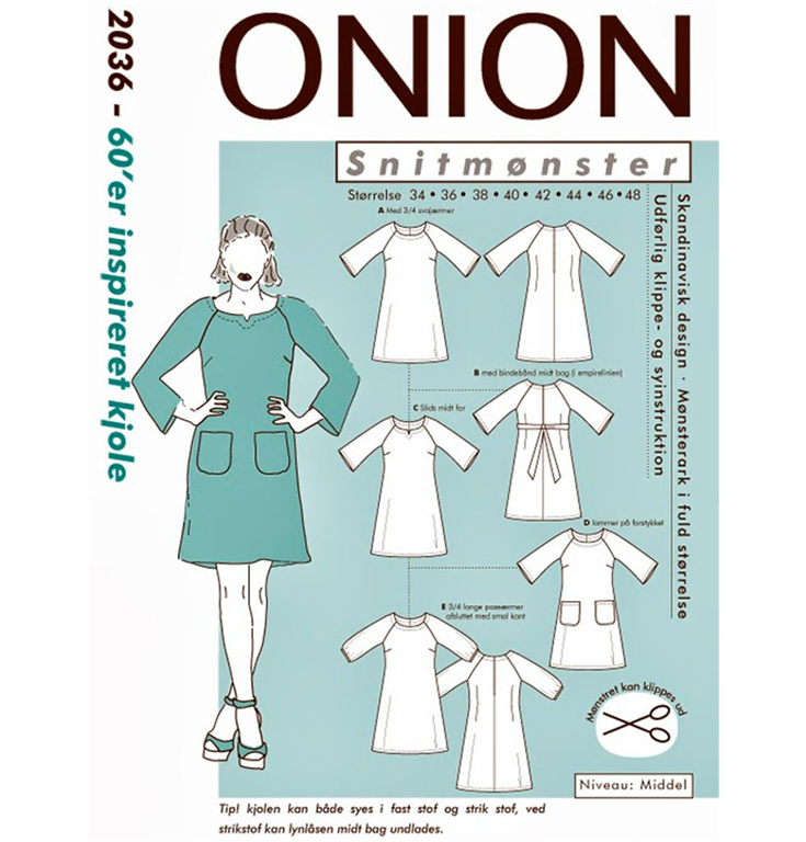 Onion 2036 - 60'er inspireret kjole Snitmønster - Køb her