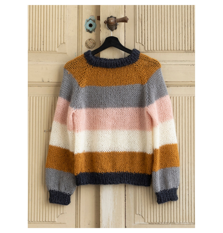 Strikkeopskrift til Mohair sweater teens - Stofgiganten